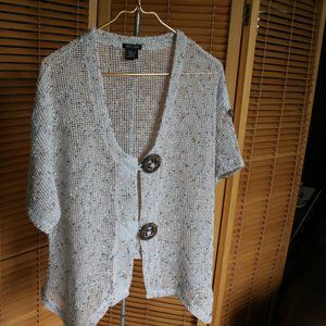 Katie Todd Crochet Sweater Off White Cardigan Size Small
